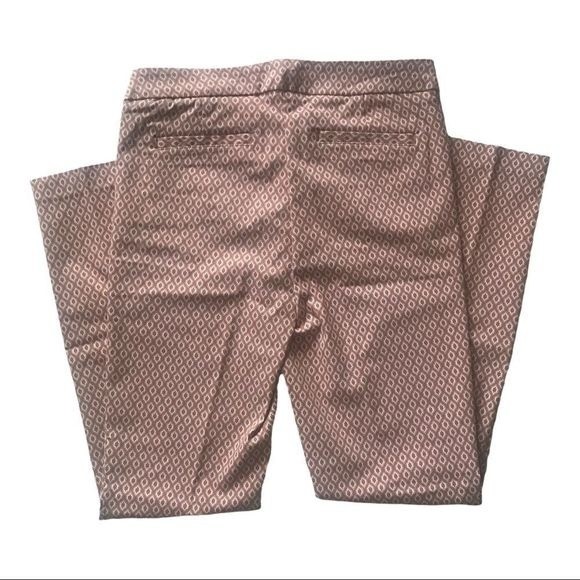 ADRIENNE VITTADINI Pants Slim Fit Mid-Rise Brown/Pink/White Zip Front Size 4 - Picture 5 of 6